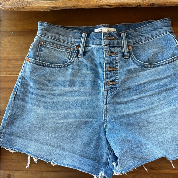 Madewell Pants - Madewell Light Blue Denim Button-Fly Shorts